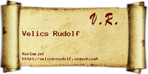 Velics Rudolf névjegykártya
